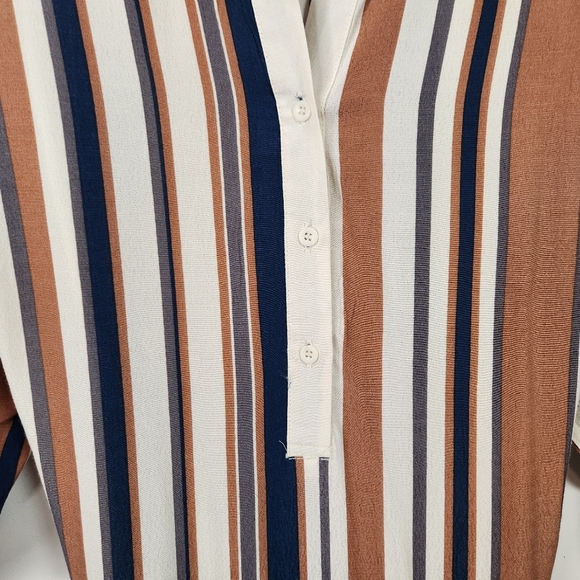 The Dress Forum Striped Midi Summer Classic Vacation Resort Elbow Sleeves Medium - Picture 8 of 13